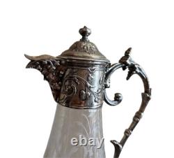 WMF Art Nouveau Claret and Water Jug Silver Plated, Germany, circa 1900