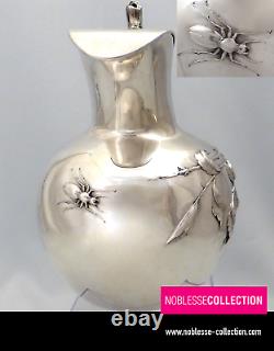 WOLFERS & Frères UNIQUE ANTIQUE 1890s BELGIAN STERLING SILVER WATER JUG PITCHER