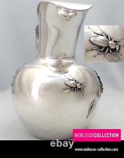 WOLFERS & Frères UNIQUE ANTIQUE 1890s BELGIAN STERLING SILVER WATER JUG PITCHER