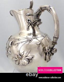 WOLFERS & Frères UNIQUE ANTIQUE 1890s BELGIAN STERLING SILVER WATER JUG PITCHER