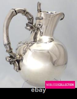 WOLFERS & Frères UNIQUE ANTIQUE 1890s BELGIAN STERLING SILVER WATER JUG PITCHER