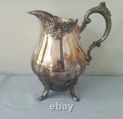 Wallace Baroque Silverplate 267 Footed Floral 10 Tall Water Pitcher