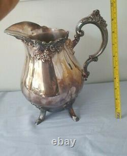 Wallace Baroque Silverplate 267 Footed Floral 10 Tall Water Pitcher