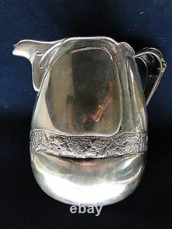 Water Jug Italian Sterling Silver Chased Engraved & Pierced Marked On The Base