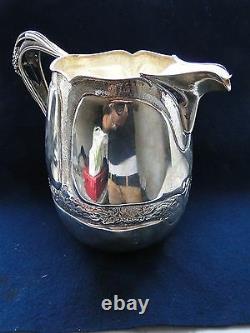 Water Jug Italian Sterling Silver Chased Engraved & Pierced Marked On The Base