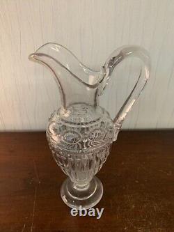 Water Or Wine Jug In Molded Crystal