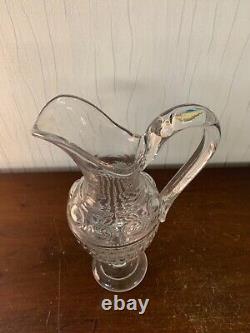 Water Or Wine Jug In Molded Crystal