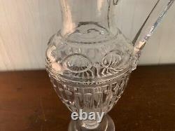 Water Or Wine Jug In Molded Crystal