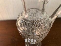 Water Or Wine Jug In Molded Crystal