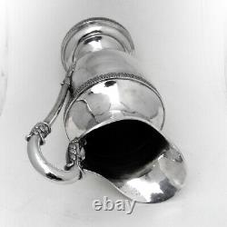 Water Pitcher Coin Silver Swan Handle Laurel Leaf Borders