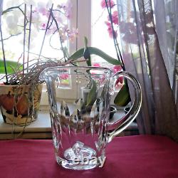 Water Pitcher Saint Louis Crystal Jug Model Jersey Signed 2