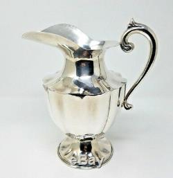 Water Pitcher Sterling Silver Mexico Jug 9 1/4 Tall 521 grams Vintage