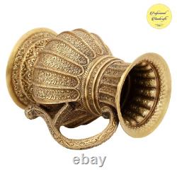 Water Pitcher Vintage Jug 60 oz Brass Ewer Engraved Antique Kitchen Utensil 9