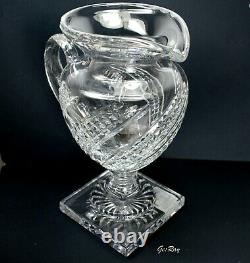 Waterford Ireland Crystal ARCADE Pitcher Pedestal Vase Water Jug, Cut Crystal