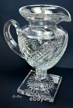 Waterford Ireland Crystal ARCADE Pitcher Pedestal Vase Water Jug, Cut Crystal