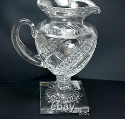 Waterford Ireland Crystal ARCADE Pitcher Pedestal Vase Water Jug, Cut Crystal