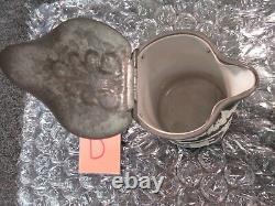 Wedgwood Black Basalt Syrup Jug Pitcher Water Beverage Lid Stein Jasperware Jar