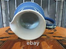 Wedgwood Blue Jasperware Jug Pitcher Bellerophon Pegasus Aurora Cameos c. 1890s