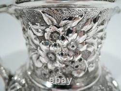 Whiting Water Pitcher 1329N Antique Repousse American Sterling Silver