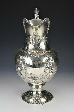 William Gale & Son American Coin Silver Water Jug Grapevine Pattern