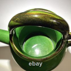 William Sonoma ceramic pottery green glazed Gargoulette Water jug pitcher France