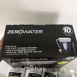 Zerowater Water Filter Pitcher With 6 Replacement Filter Cartridges NEW IN BOX
