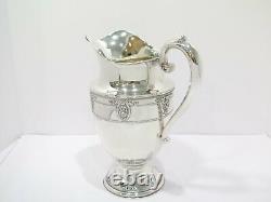 11 En Sterling Silver Wallace Antique Rose-point Pattern Water Pitcher