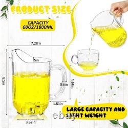 12 Pcs Carafes en Plastique 60 Onces Transparentes Carafe de Restaurant Grand Pichet à Eau