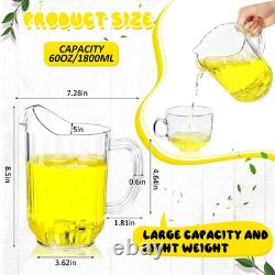 12 pièces de carafes en plastique 60 onces carafe transparente de restaurant grande cruche à eau