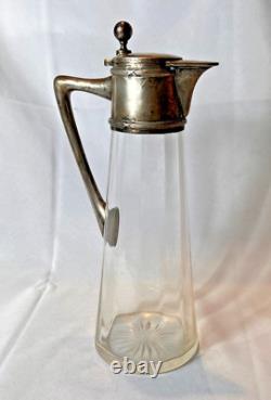 1867-1922 Jugendstil Art Nouveau Cruche à eau en argent autrichien Vienne VMS