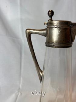 1867-1922 Jugendstil Art Nouveau Cruche à eau en argent autrichien Vienne VMS