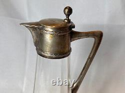 1867-1922 Jugendstil Art Nouveau Cruche à eau en argent autrichien Vienne VMS
