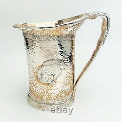 1880 Tiffany & Co. Sterling Silver Aesthetic Movement Water Pitcher With Fish