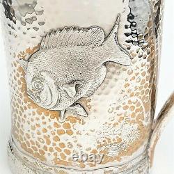 1880 Tiffany & Co. Sterling Silver Aesthetic Movement Water Pitcher With Fish