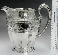1915 Ornate Whiting Sterling Silver Water Pitcher 84 Fl. Oz Taille Énorme