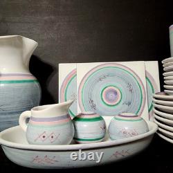 40 pièces 8 couverts CALECA MARINA LAVANDE BLEUE assiettes bols mugs tasses service