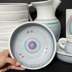 40 pièces 8 couverts CALECA MARINA LAVANDE BLEUE assiettes bols mugs tasses service