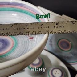 40 pièces 8 couverts CALECA MARINA LAVANDE BLEUE assiettes bols mugs tasses service