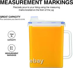 6 Pack Carafe en Plastique Aqua sans BPA avec Couvercle et Poignée 1 Gallon Transparent 6 Pack Carafe en Plastique Aqua sans BPA avec Couvercle et Poignée 1 Gallon Transparent