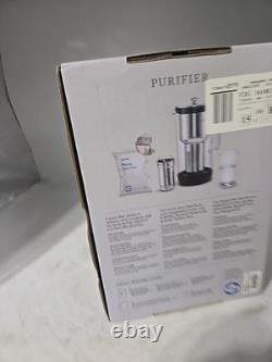 Aarke Purificateur, Carafe Filtrante en Verre et Acier Inoxydable 2,4L / 10 Tasses Scellée