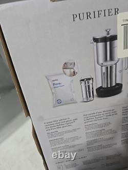 Aarke Purificateur, Carafe Filtrante en Verre et Acier Inoxydable 2,4L / 10 Tasses Scellée