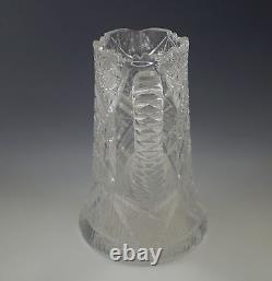 Abp American Brilliant Cut Glass Elmira #51 Pichet d'eau Rare