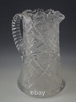 Abp American Brilliant Cut Glass Elmira #51 Pichet d'eau Rare