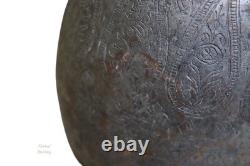 Aiguière en cuivre gravée islamique antique 19ème siècle Afghanistan 25L