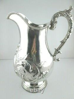 American Silver Repousse Water Pitcher Gale & Willis C. 1859