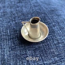 Ancienne carafe et bol en argent sterling de style novateur