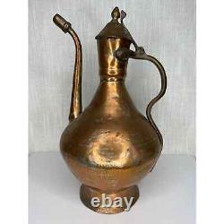 Ancienne cruche d'eau en cuivre antique Cruche en cuivre Ewer Moghol Persan Islamique