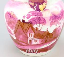 Années 1820 Rare Grande Carafe en Lustre Rose Staffordshire Anglais pour Eau ou Lait