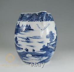 Antiquaire Chinois 18ème Siècle Export Pitcher D'eau Du Canton De Porcelaine