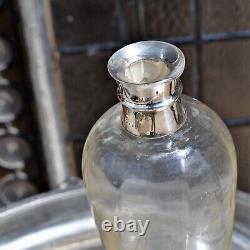 Antique 1905 John Grinsell & Sons Silver Collar Glass Water Verser Decanter Jug